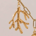 18K gold plated coral pendant necklace made of high quality polished stainless steel - Coral Pendant