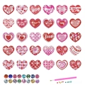 30-teiliges Valentinstag Herz-Diamant-Malset mit DIY-Werkzeugen und bunten Strasssteinen - Herz Serie Diamant Aufkleber (30er Set)