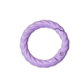 Purple twisted rope texture metal spring ring buckle for keychains and DIY crafts - Outer Diameter 28mm / Lacquer Light Purple
