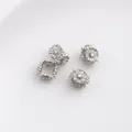 Daisy shaped 14K gold plated zircon spacer beads in silver finish for jewelry making - 2# Daisy Shape / 7x5mm / White Gold