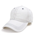 Cappellino da baseball classico in denim bianco con cuciture a contrasto blu per protezione - Regolabile / Bianco