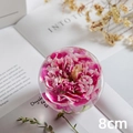 8cm crystal ball resin ornament featuring a preserved pink peony flower specimen - Red Carnation Ball 8cm (Kraft Box)