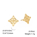 Modische goldene hohle Hexenknoten-Ohrstecker aus Edelstahl für Damen in 13,4 mm Größe - Gold