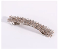 Détail de perles de cristal coréennes et billes dorées sur une pince à cheveux en métal - Cristal Gris