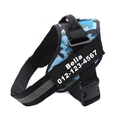 Adjustable K9 dog harness with blue camo pattern and reflective safety striping - Camo Blue