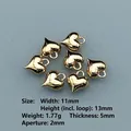 Golden 3D heart charms set for DIY jewelry with size and weight specifications - KC Gold