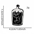 Detail of skull in bottle embroidered patch with size dimensions 7.3cm x 4.2cm - Bottle Skull Patch 4#