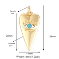 Gold plated heart pendant with blue eye stone and detailed size dimensions - Gold Heart Blue Eye Style (K093031L1K2-Gold)