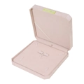 Pink octagonal suede jewelry gift box for necklaces with golden logo and soft interior - Apricot / 4-Piece Set Box / 18.8×18.8×4.2cm
