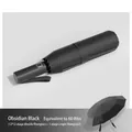 Automatic folding UV umbrella in obsidian black with durable 12-rib fiber structure - 60-Rib Equivalent Auto / Obsidian Black