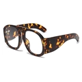 Oversized retro tortoiseshell frame glasses with a bold chunky design and vintage texture - Tea Tortoiseshell
