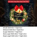 Christmas wreath electrostatic window decal with red bow and gold bells for holiday decor - Small (40*45CM)