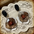 2603070 Gray And Brown Floral Earrings