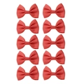 Set of 10 coral pink grosgrain ribbon bow hair clips for girls with handmade knots - Set / Watermelon red