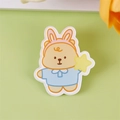 Cute cream yellow bear acrylic brooch pin with star accessory for backpack decoration - Star Bear