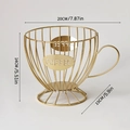Cesto dorato per capsule caffè a forma di tazza con logo Coffee intagliato - Stile Tazza Larga / Oro