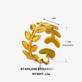 Minimalistischer verstellbarer Blattring aus goldenem Edelstahl im modernen Design - Einstellbar Offen / Gold