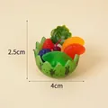 Miniature resin mixed fruit bowl keychain variant with 4cm watermelon shell design - Watermelon Bowl - Kiwi Grapefruit Blueberry