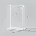 Detailed view of clear acrylic gift bag with white handles and 24.5x15x35cm dimensions - Medium Floral Border Handbag 24.5*15*35 / White