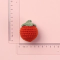 Handmade orange crochet orange doll keychain variant in 4cm size with soft yarn texture - Dark Orange Persimmon Doll