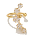 Star shaped gold plated ear cuff featuring five sparkling zircons in a curved celestial design - EGJ0001 Gold