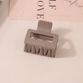 Matte taupe square hair claw clip with hollow design on minimalist beige surface - Bulk/5cm / Grey Coffee