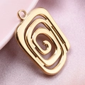 Ciondolo quadrato a spirale in acciaio inossidabile 304 placcato oro 18k su seta rosa - Oro