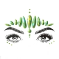 Green teardrop acrylic face gems with iridescent finish for festival makeup decoration - BL202/Green Iridescent Teardrop Style