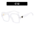 Schicke transparente quadratische Sonnenbrille mit goldenen Herzdetails am Bügel - Einheitsgröße / Transparent Weiß Weiße Linse