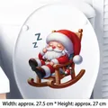 Christmas Santa Claus sitting on chair removable toilet lid sticker decal 27.5x27cm - Style 03 (Santa on Rocking Chair)