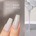 Plant-based gel polish Y016 Condensed Milk Grey with matte and glossy finish - Y-016 Condensed Milk Gray