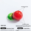 Bionic cherry charm in red and green finish, 18k gold plated stainless steel jewelry - Red Green Cherry(PJ91325)