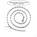 Detail view of 0.3cm width stainless steel box chain necklace with length parameters - Silver Box Chain