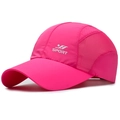 Quick-dry breathable pink mesh sports cap with SPORT logo for outdoor activities - Rose Red