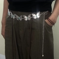 Bohemian butterfly waist chain with turquoise stones in antique silver finish - Butterfly Turquoise Decor / Silver