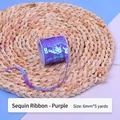 Purple sequin ribbon 6mm wide and 5 yards long for gift wrapping and DIY crafts - Purple Sequin Ribbon 6mm*5 Yards