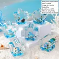 Creative blue liquid dolphin figurine in a clear acrylic ornament for desk decor - Sakura Dolphin Pen Holder Ornament