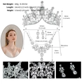 Elegant rhinestone wedding jewelry set with crystal crown, necklace, and earring set - Silver Style (SET-J032S)