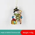 Hand-painted glass snowman ornament with hat and scarf for Christmas tree, 10cm height - Snowman