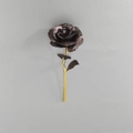 Artificial black foil rose flower with golden stem for Mother's Day and Valentine's Day gift - Black