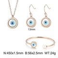 Goldenes Evil Eye Schmuckset mit Halskette, Ohrringen und Perlen-Armreif - Kreisförmiger Roségold-Doppelstil (KS118303-K+KS118303-K)