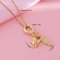 18K gold plated necklace with Hamsa Hand and Evil Eye pendants on pink silk - Hamsa Hand / Evil Eye