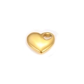 Minimalist heart-shaped golden stainless steel pendant with smooth polished finish - Vacuum 18K Gold Polished Hollow Heart Pendant 15mm