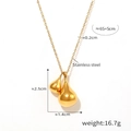 Collier minimaliste en acier inoxydable doré avec double pendentif goutte pour femme - Doré