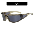 Y2K sporty outdoor sunglasses with transparent tea frame and gray polarized lenses - Transparent Green Frame Grey Lens