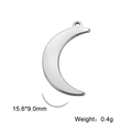 Polished stainless steel crescent moon pendant for DIY jewelry making 15.6x9mm 0.4g - Solid Crescent Moon / Steel