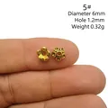Calottes fleur dorées 6mm pour bijoux DIY avec trou de 1,2mm pour loisirs créatifs - Fleur Dorée à Cinq Pétales (5#)