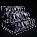 Three-tier transparent acrylic watch display stand for shop counter organizers - Large 3-Tier 24-Slot