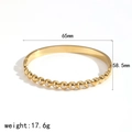 Dettaglio del bracciale in acciaio inossidabile placcato oro 18k con zirconi e dimensioni - Stile Trama a Chicchi di Riso con Zirconia Completa(TB7201)