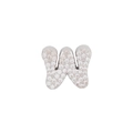 Silver letter W pendant with micro-paved sparkling cubic zirconia for DIY jewelry making - Letter W Pendant